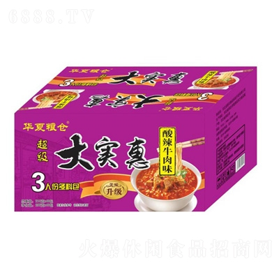 華夏糧倉(cāng)大實(shí)惠方便面酸辣牛肉味210gx40包