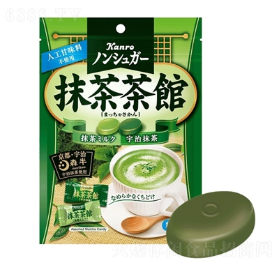 kanro甘樂無糖抹茶茶館硬糖代糖零食批發(fā)