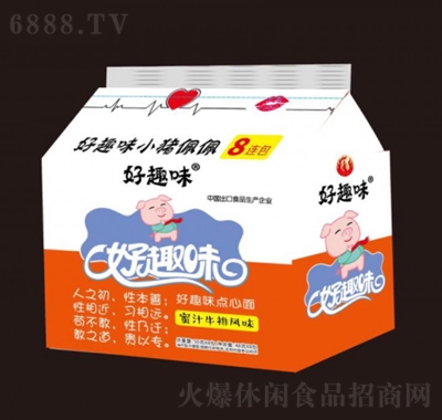 好趣味8連包點心面蜜汁牛排味干脆面方便面休閑零食