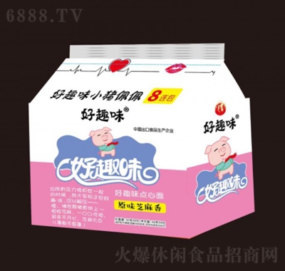 好趣味8連包點心面原味芝麻香干脆面方便面休閑零食