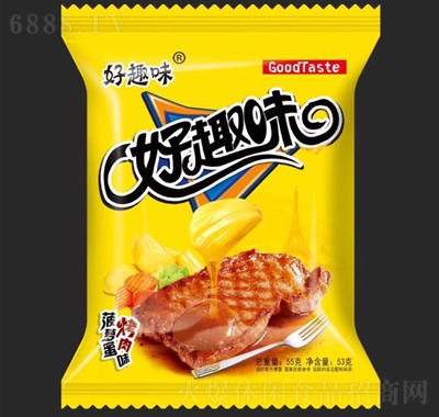 好趣味菠蘿蜜烤肉味點心面55g干脆面方便面休閑零食