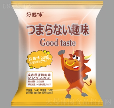 好趣味成吉思汗烤肉味點心面干脆面方便面休閑零食