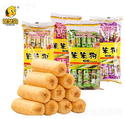 笨笨狗粗糧米果卷膨化食品300g休閑零食