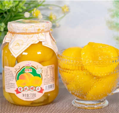 圣果戀水果罐頭食品糖水黃桃罐頭718g