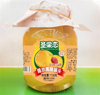 圣果戀水果罐頭食品糖水黃桃罐頭718克