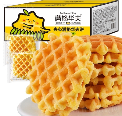 滿格華夫肉松沙拉夾心華夫餅干400g早餐蛋糕面包