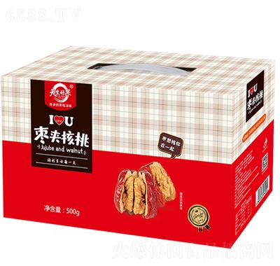 天生好果新疆棗夾核桃堅果零食500g