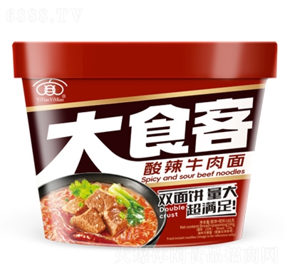 一天一面酸辣牛肉面152g桶裝泡面
