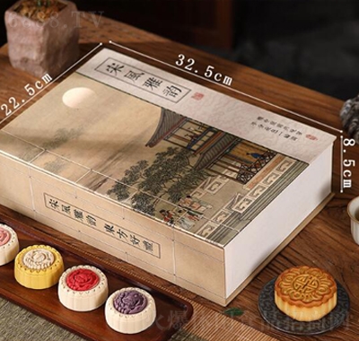 百齡麥宋風(fēng)雅韻月餅禮盒裝傳統(tǒng)廣式蓮蓉蛋黃月餅送禮