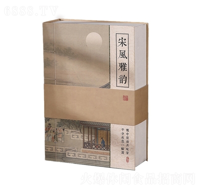 百齡麥宋風(fēng)雅韻月餅禮盒裝傳統(tǒng)廣式蓮蓉蛋黃中秋禮盒
